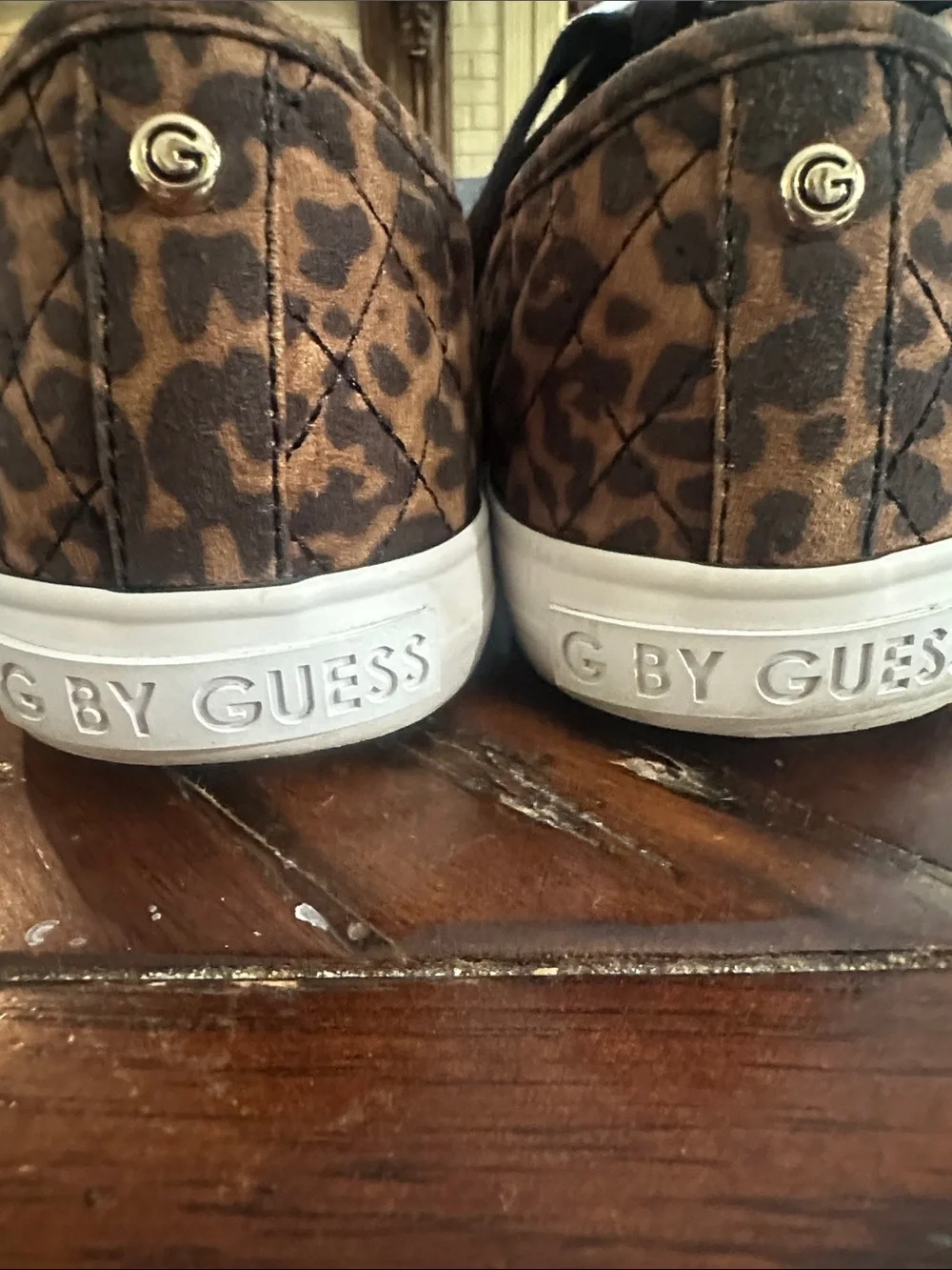 Guess Leopard-Print Lace-Up Sneakers in Brown and Black